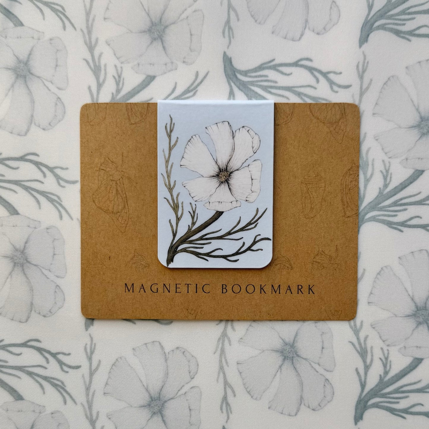 White Cosmo Magnetic Bookmark