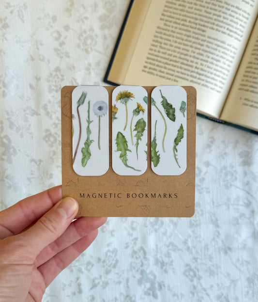 Dandelions Magnetic Bookmark Set